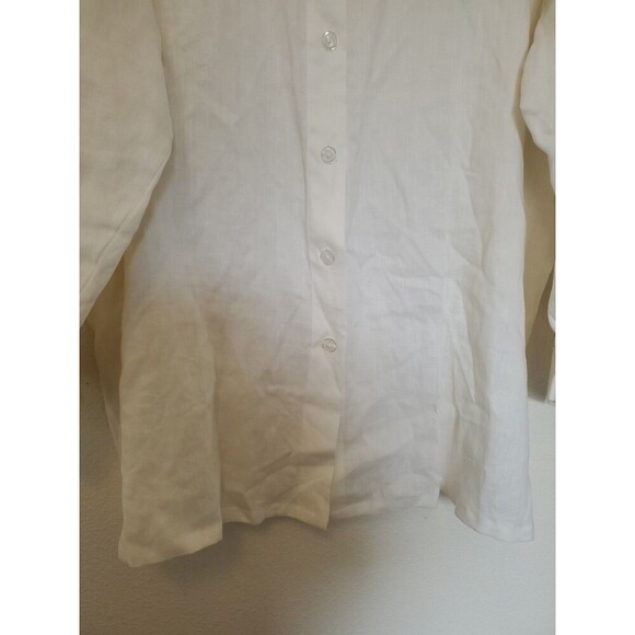 Finity 100% Linen Shirt Open Front Button Up Tunic Collared Vintage Womens 2XL - Picture 10 of 16